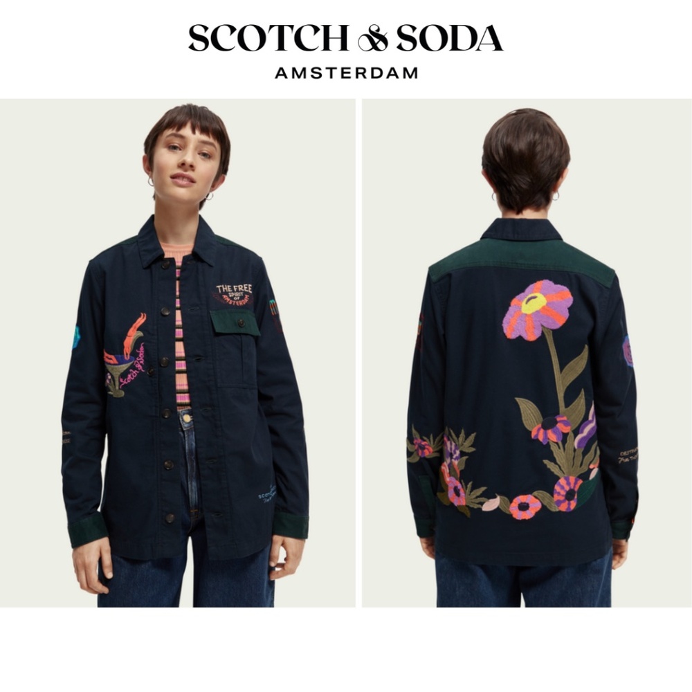 Scotch and Soda Embroidered Shirt Jacket